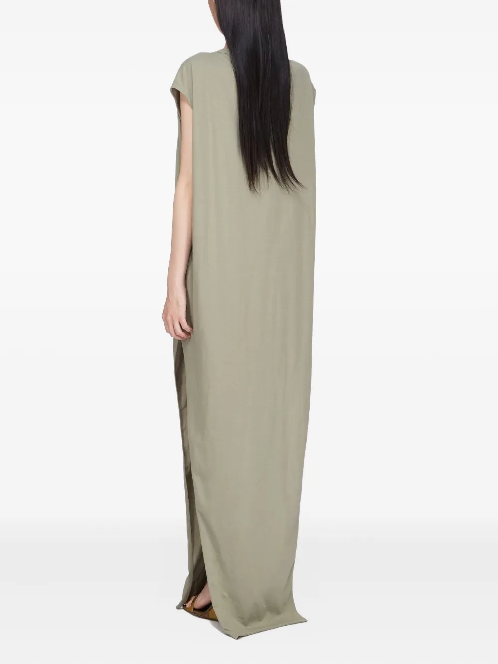 Rick Owens Side-split Sleeveless Maxi Dress In Green