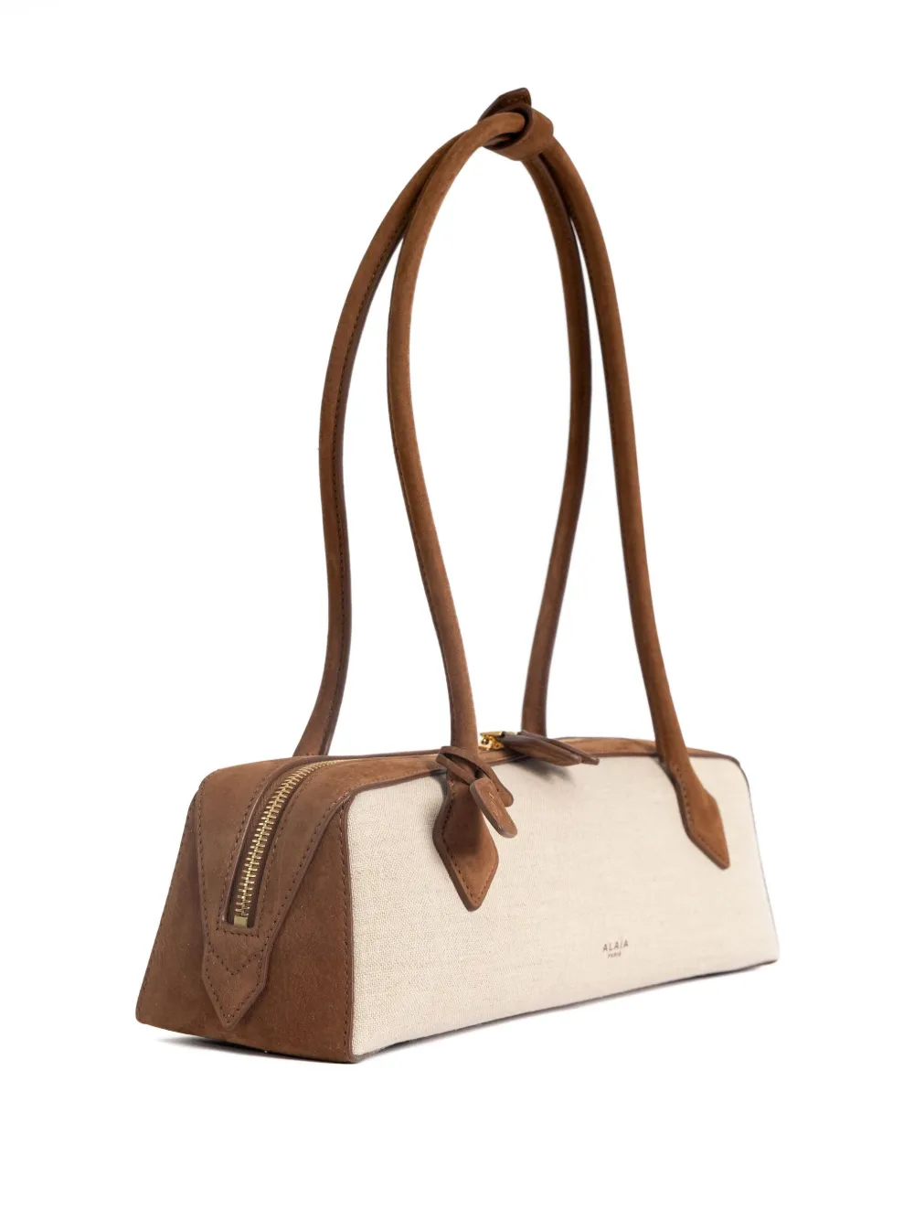 Alaïa Le Teckel suede-trimmed canvas-nubuck shoulder bag | Image 2