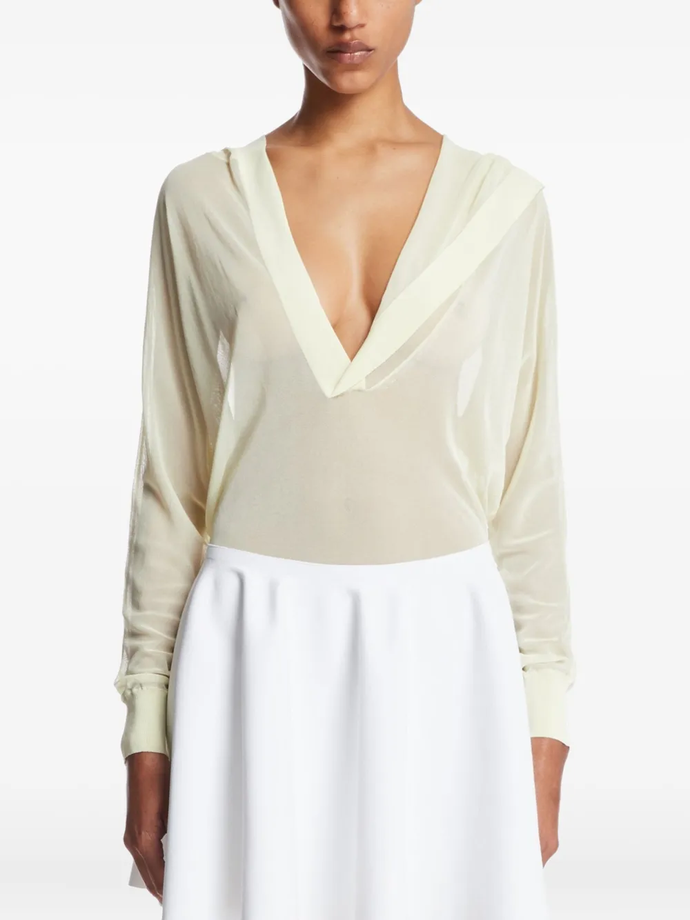 Alaïa V-neck hoodie | Neutrals | Image 1