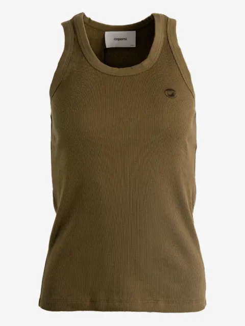 Coperni top tejido de canalé con cuello redondo