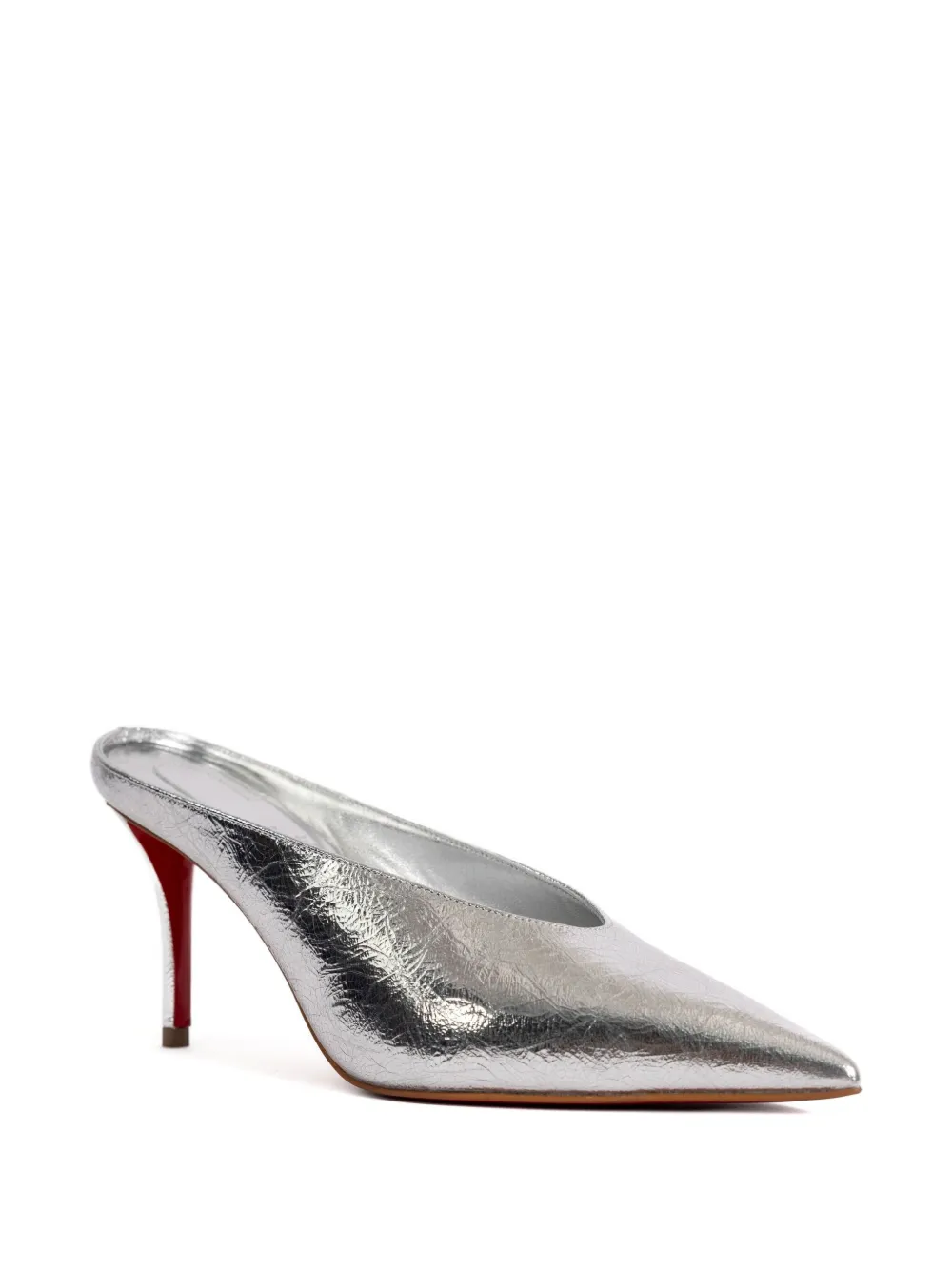 Christian Louboutin 80mm Miss Z Slimimule metallic-leather mules | Heeled Mules | Image 2