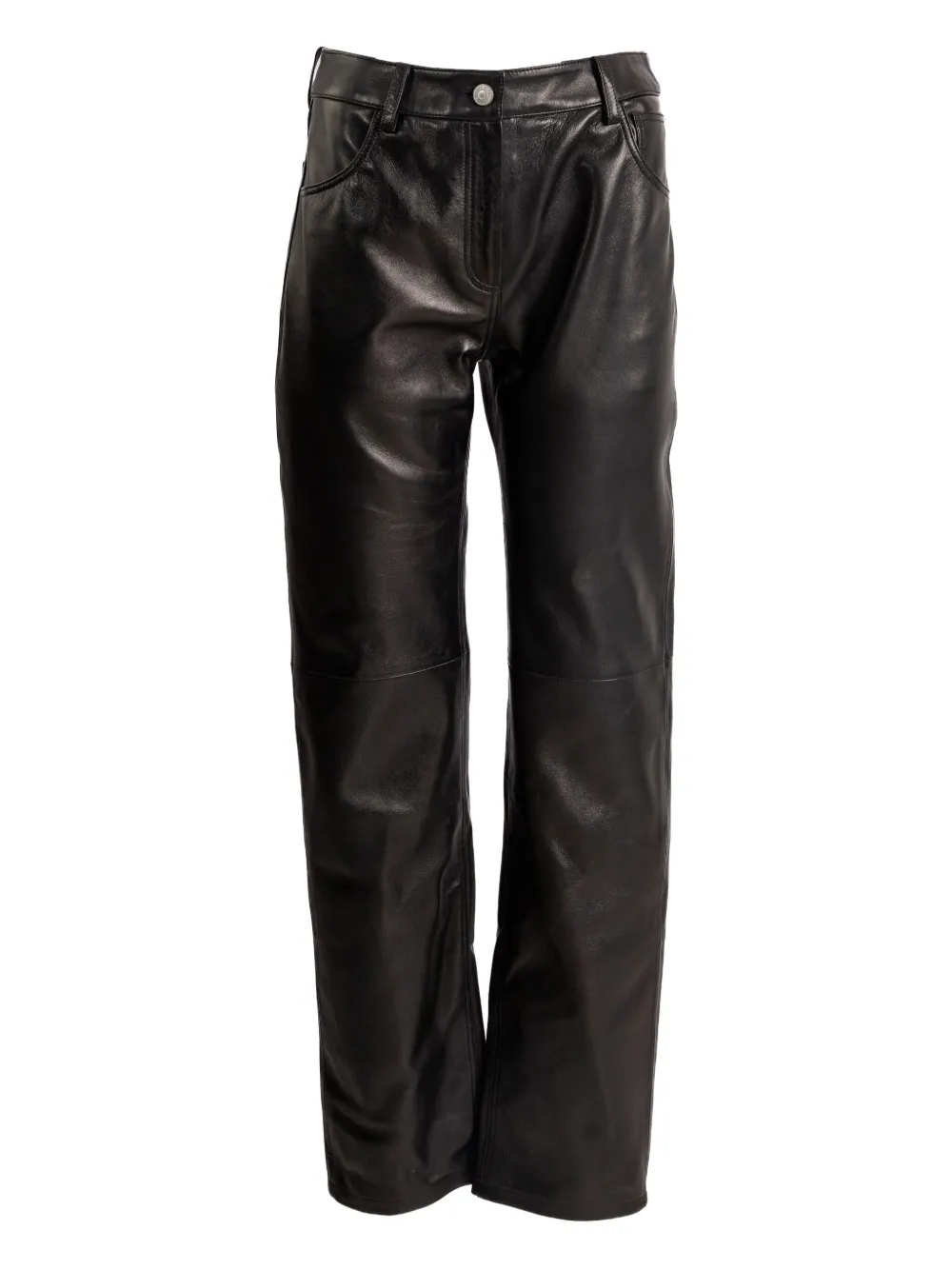 leather panel trousers