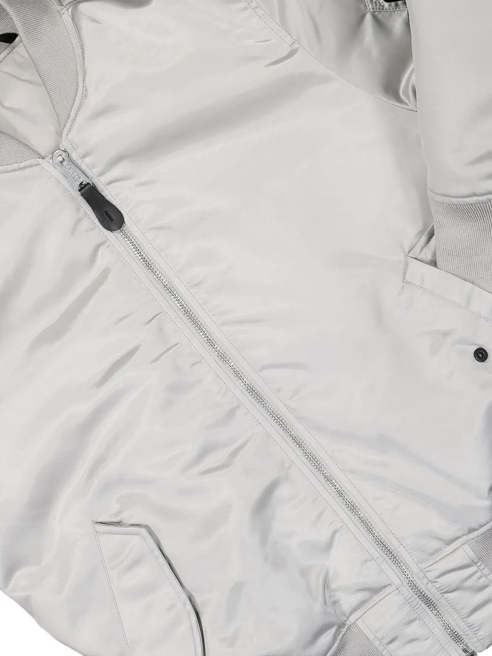 Alpha Industries Quilted Zip-front Bomber Jacket In Silver