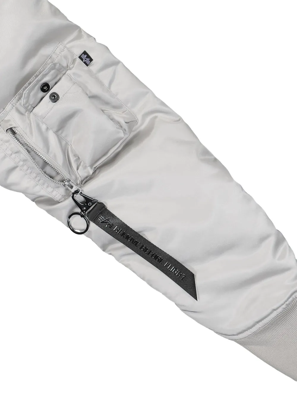 Alpha Industries Quilted Zip-front Bomber Jacket In Silver