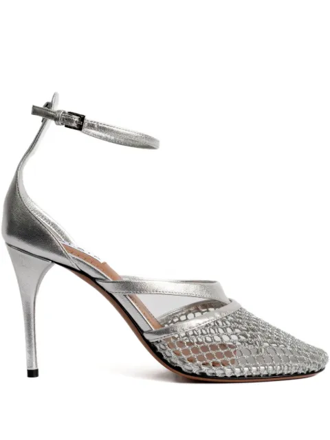 Alaïa 90mm Infradito metallic-mesh ankle-strap sandals