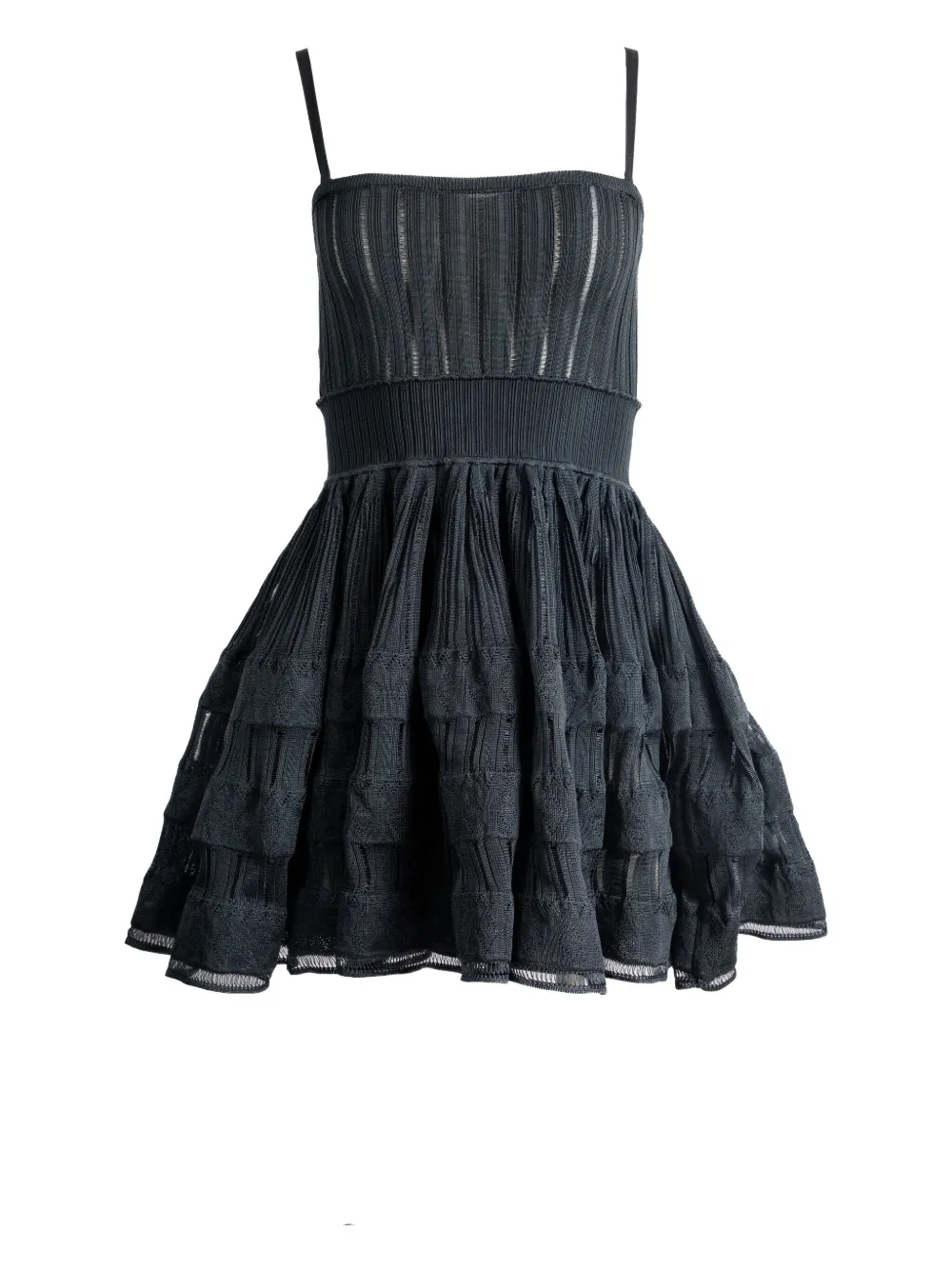 Alaïa ribbed layered mini dress | Grey | Image 1