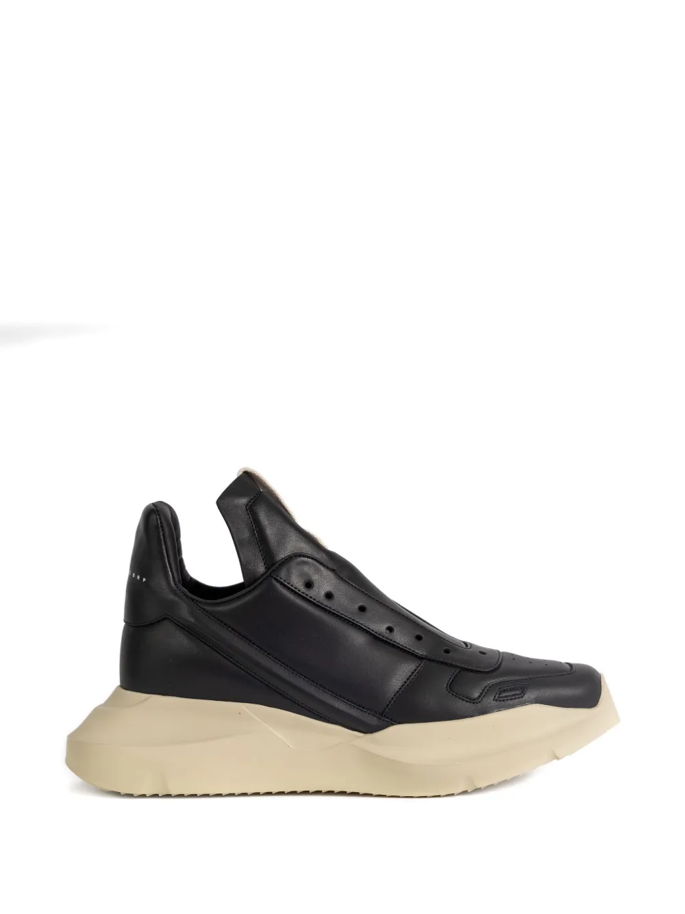 Rick Owens Geth Runner Leather Slip-on Sneakers In Black