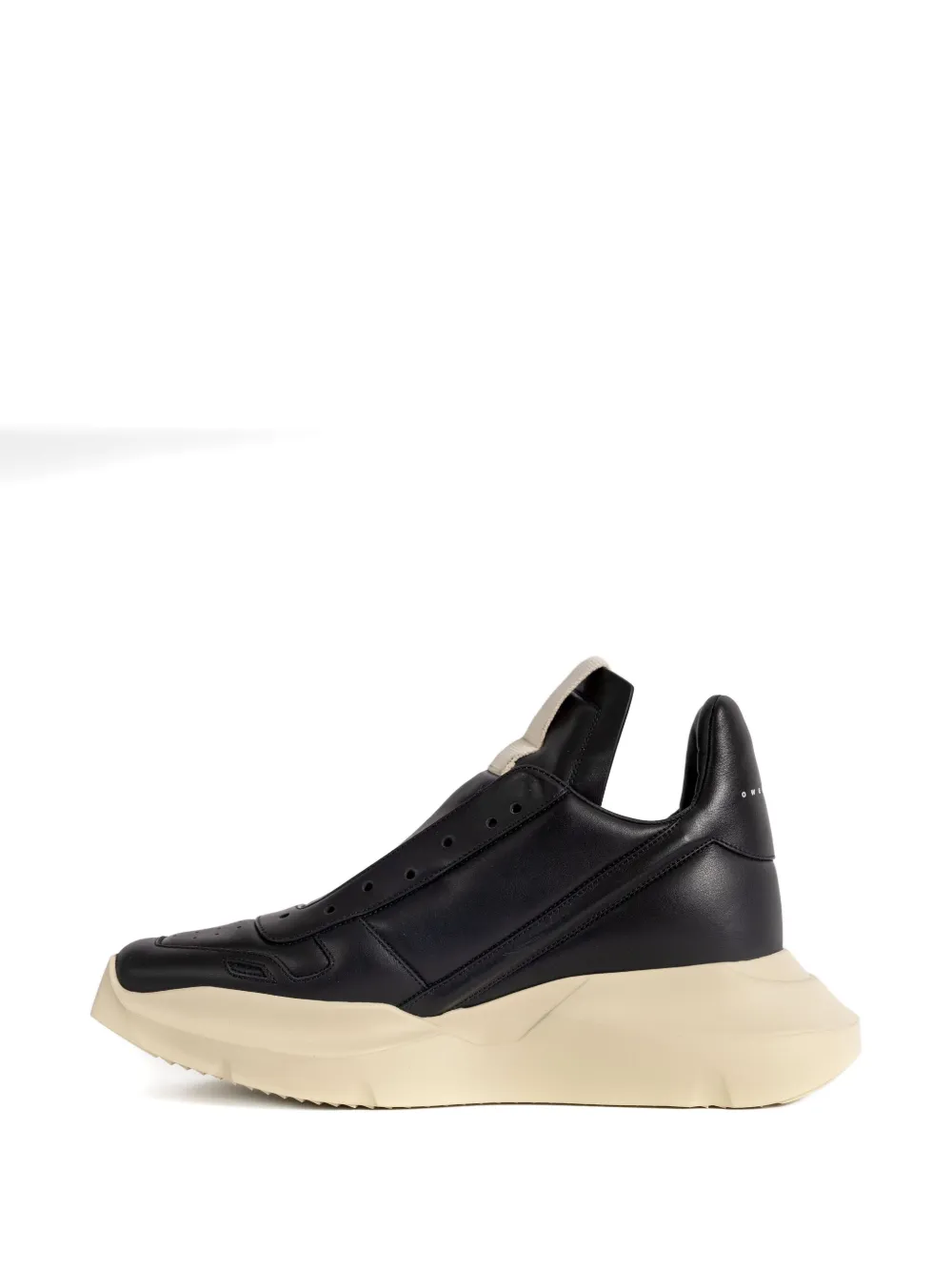 Rick Owens Geth Runner Leather Slip-on Sneakers In Black