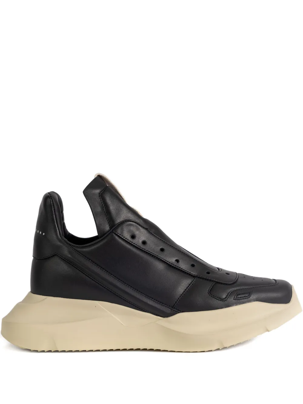 Rick Owens Geth Runner leather slip-on sneakers Black