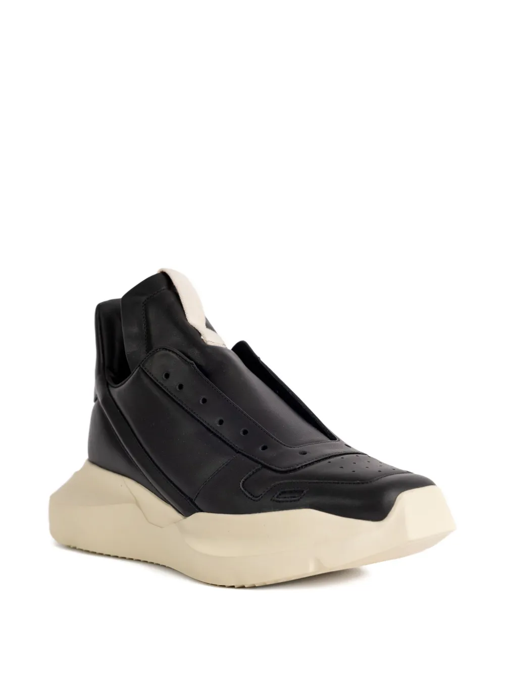 Rick Owens Geth Runner leather slip-on sneakers Black
