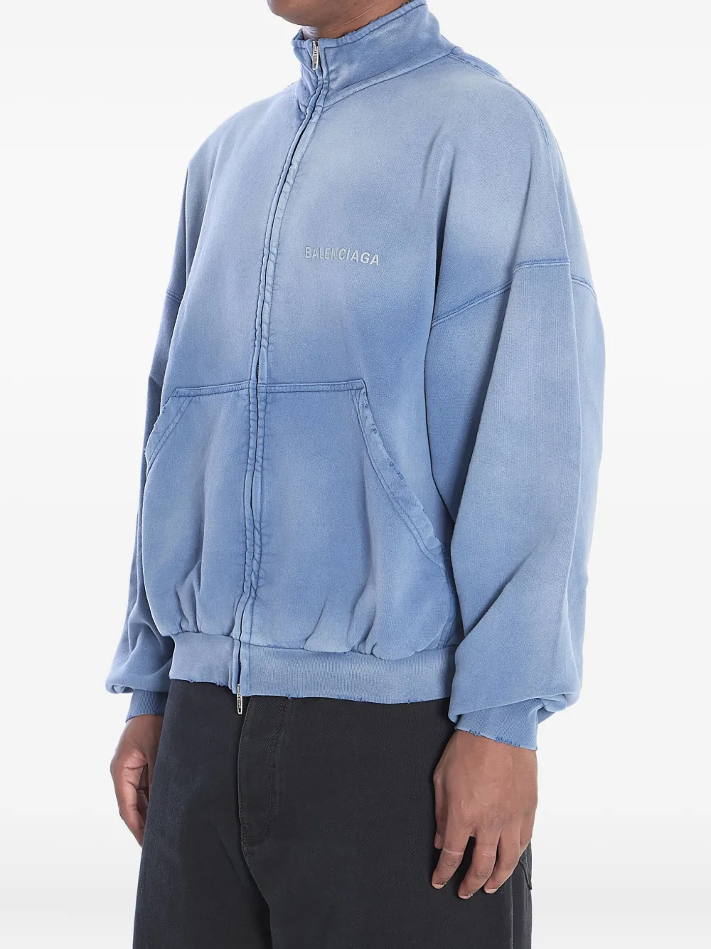 Balenciaga Jack met geborduurd logo en rits Blauw