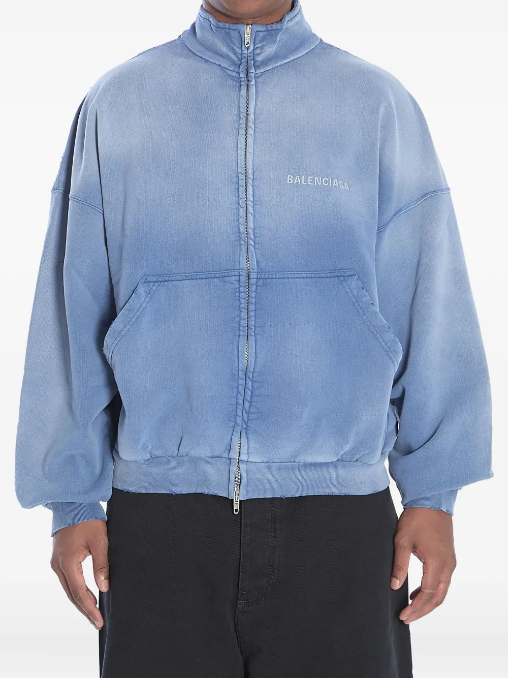 Balenciaga Jack met geborduurd logo en rits Blauw