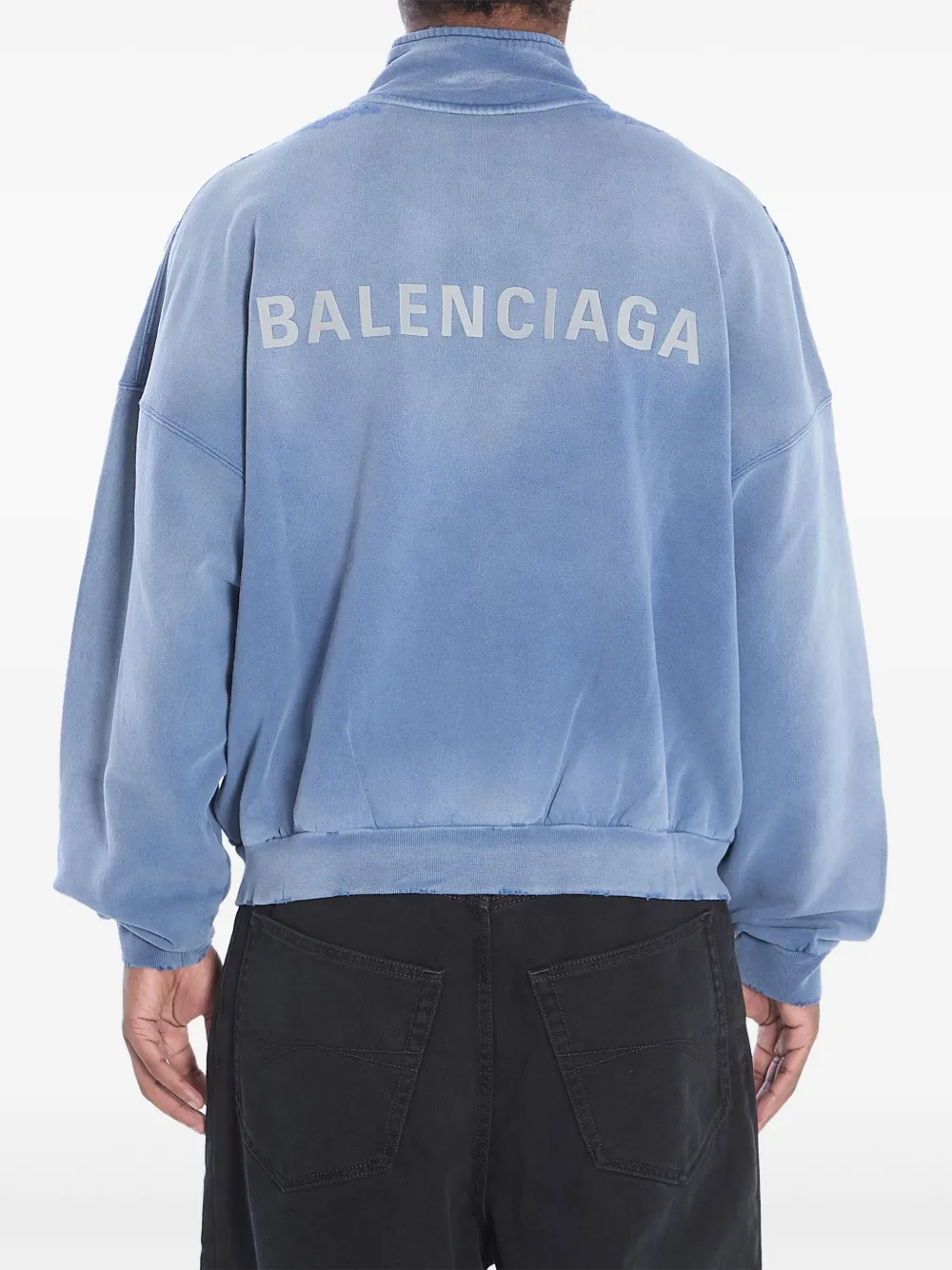 Balenciaga Jack met geborduurd logo en rits Blauw