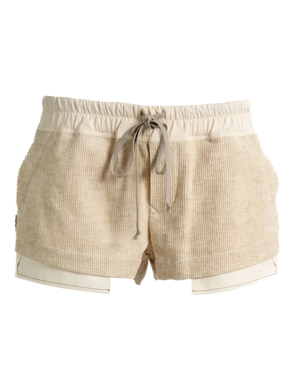 Rick Owens Drawstring-waist Corduroy Shorts In Neutral