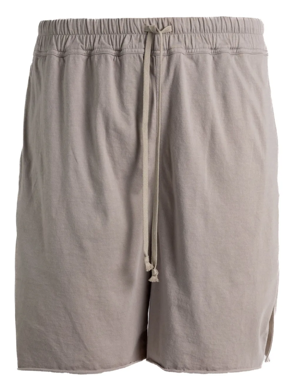 Rick Owens drawstring-waist raw-cut shorts Beige