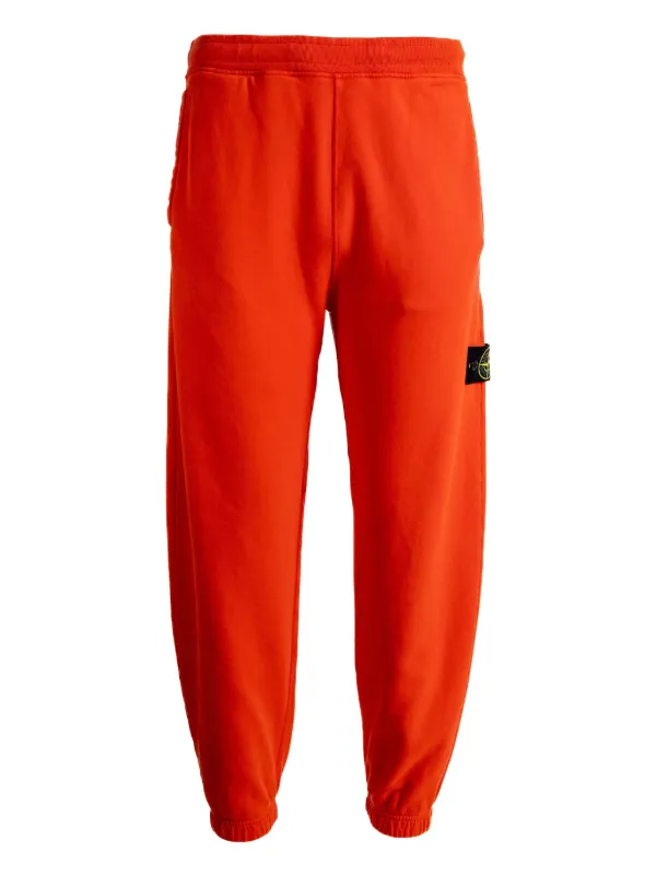 Stone Island Brushed Fleece Track Pants Orange FARFETCH IN