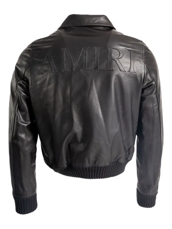 AMIRI レザーボンバージャケット | ブラック | FARFETCH JP