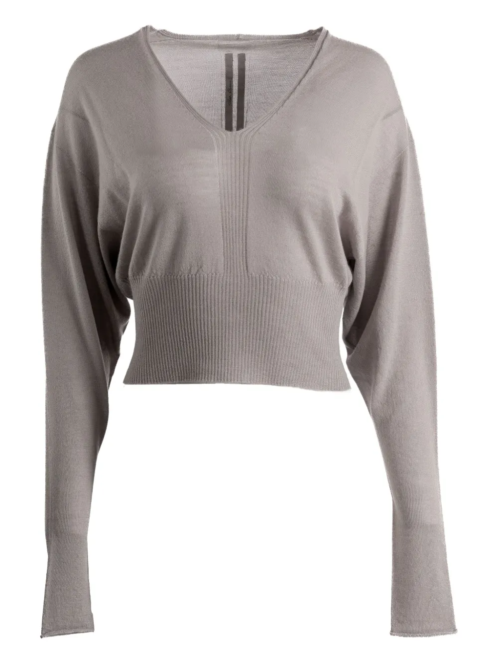 Rick Owens V-neck Ribbed Top In Brown
