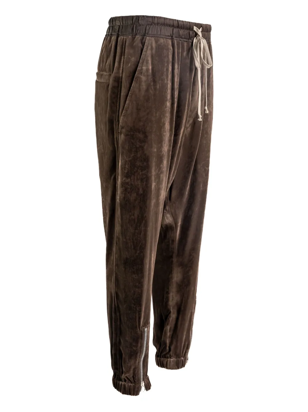 Rick Owens drawstring zip-cuff trousers Bruin