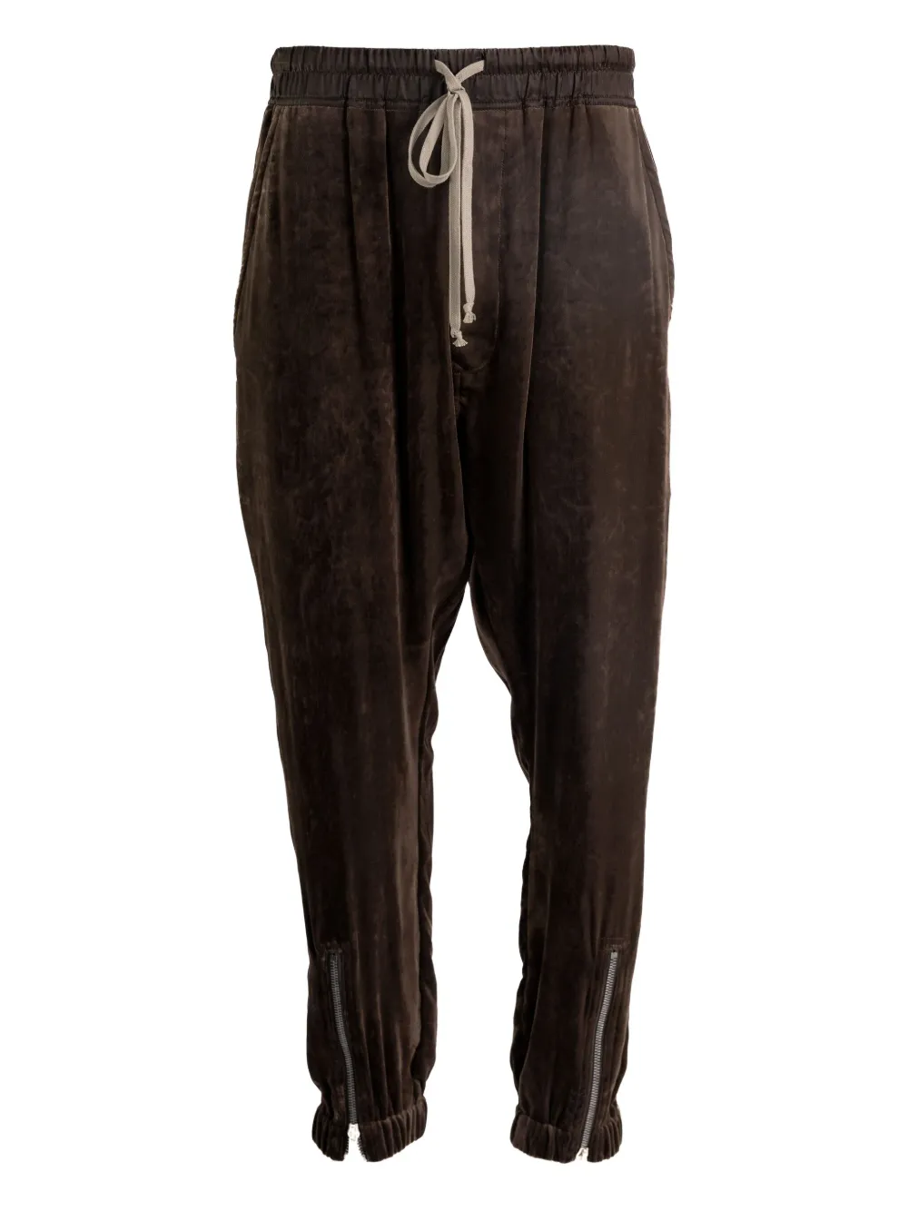 Rick Owens drawstring zip-cuff trousers Bruin