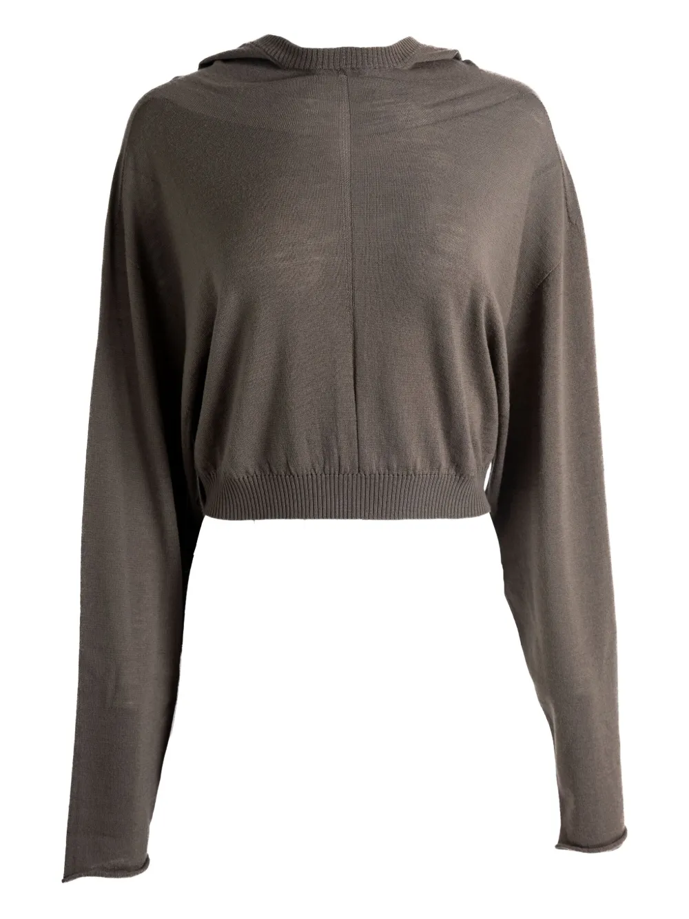 Rick Owens Cropped Hoodie In Gray