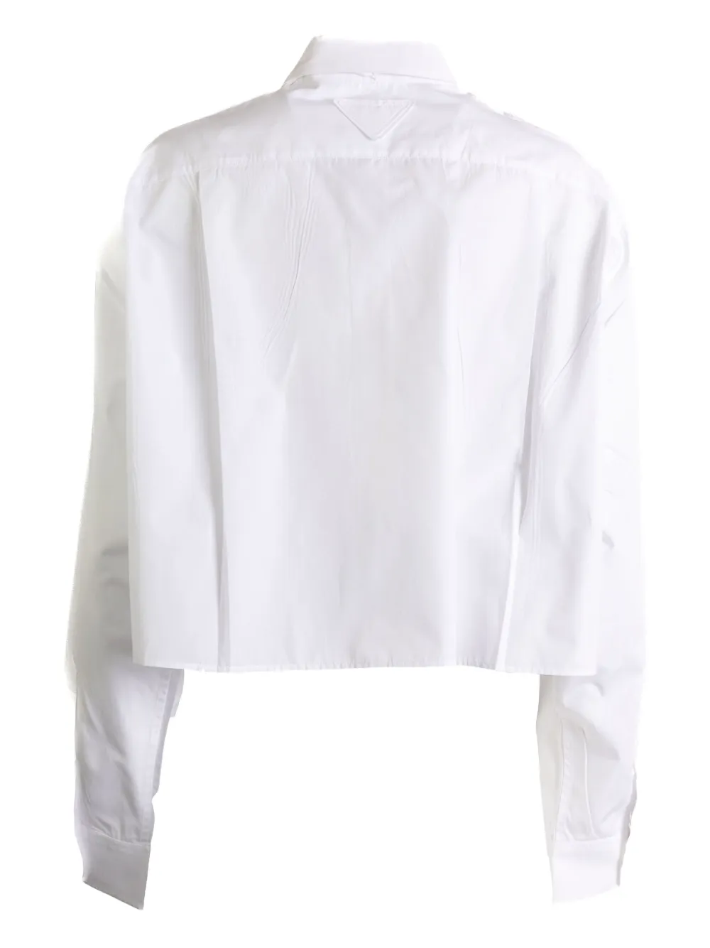 Prada Cropped blouse met vlinderstrik Wit