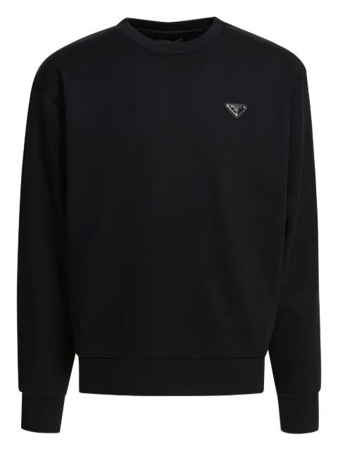 Prada logo-plaque crew-neck sweater