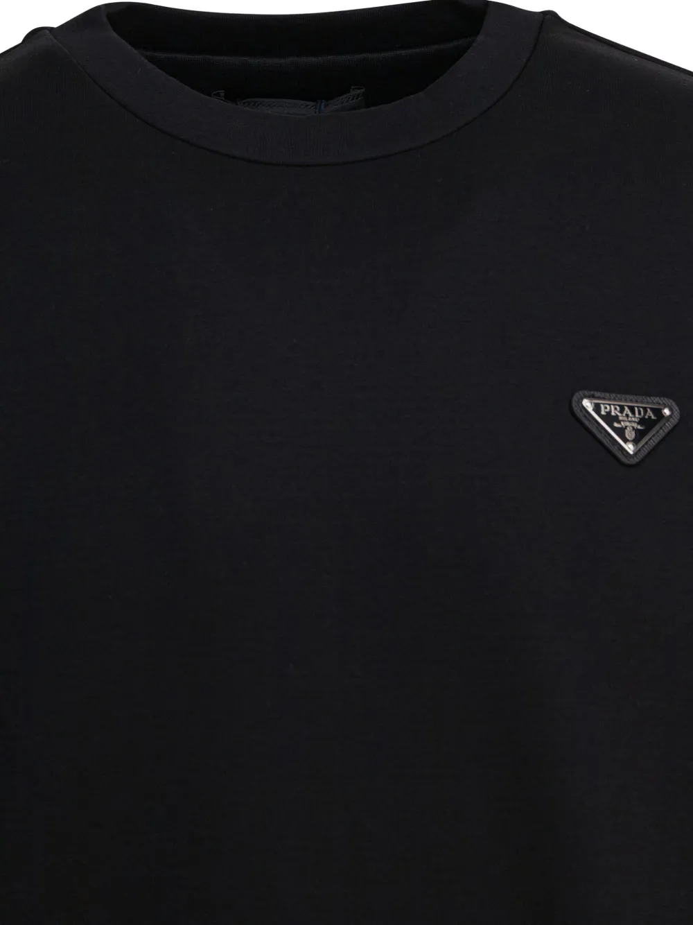 Prada Trui met logoplakkaat en ronde hals Zwart