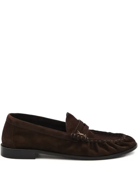 Saint Laurent Cassandre-detail suede loafers