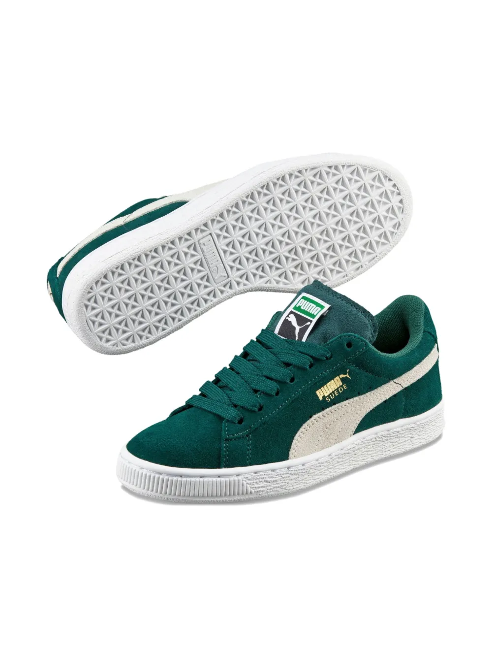 Puma Kids Suede GS "Green White" sneakers