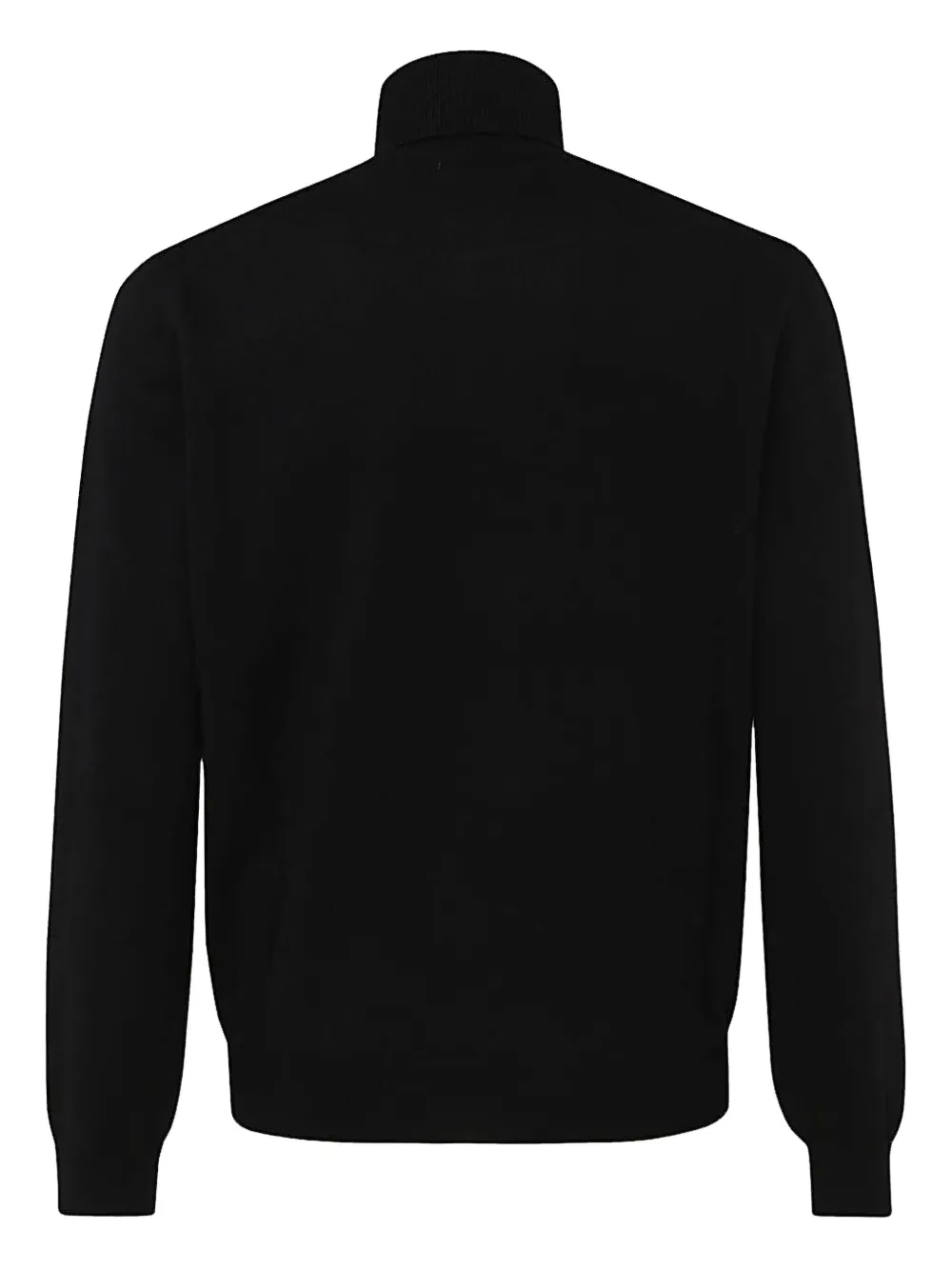 Malo Ribbed Turtleneck Knit Sweater With High Collar In Black