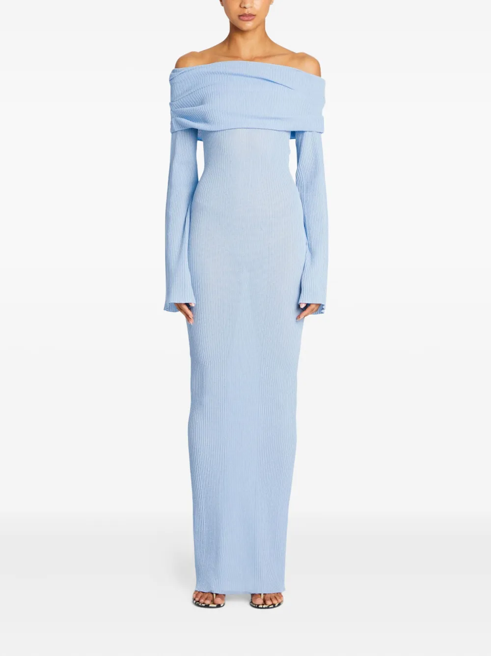 SER.O.YA Galleria off-shoulder maxi-jurk - Blauw