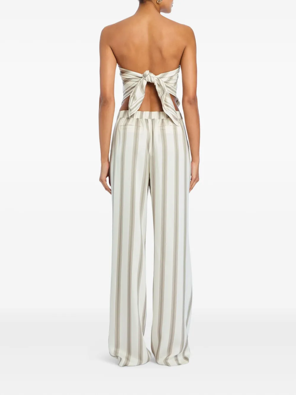 Ser.o.ya Marlowe Striped Satin Pants In White