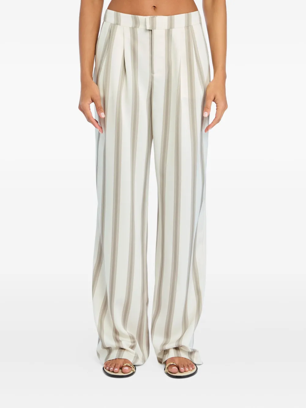 Ser.o.ya Marlowe Striped Satin Pants In White