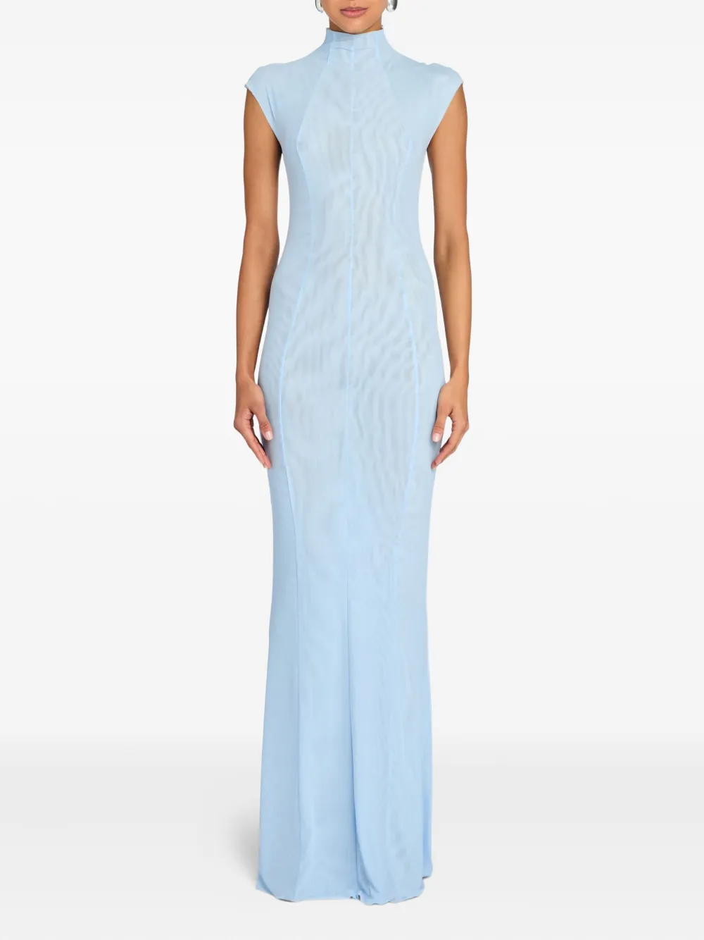 SER.O.YA Laissa maxi-jurk met mesh - Blauw