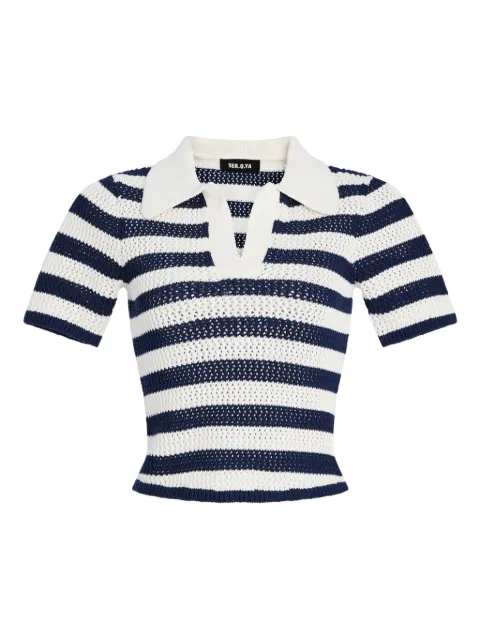SER.O.YA Pax crochet polo top