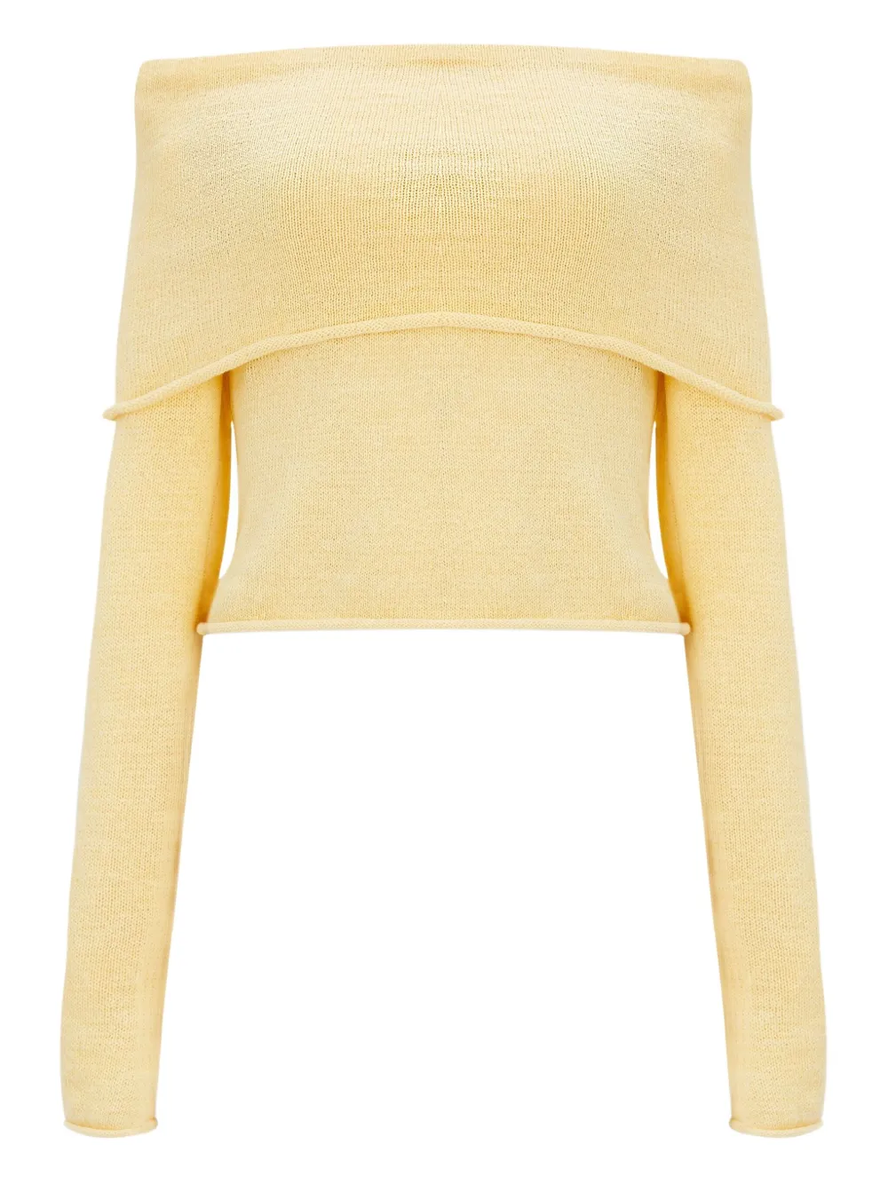 Ser.o.ya Off-shoulder Long-sleeved Sweater In Yellow