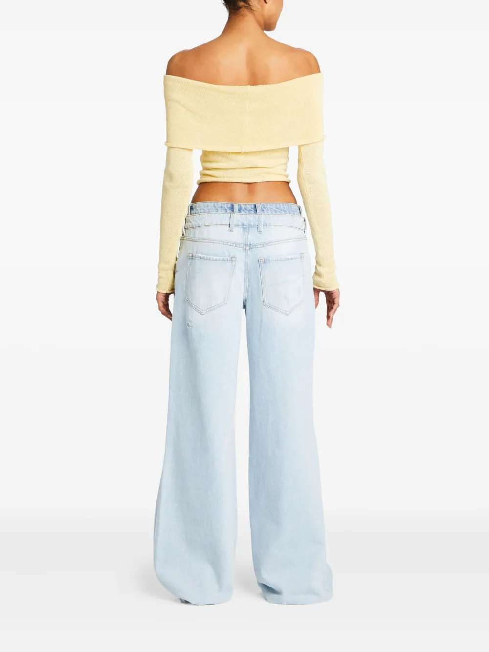 Ser.o.ya Off-shoulder Long-sleeved Sweater In Yellow