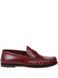 Saint Laurent Laurent logo-plaque leather loafers - Red
