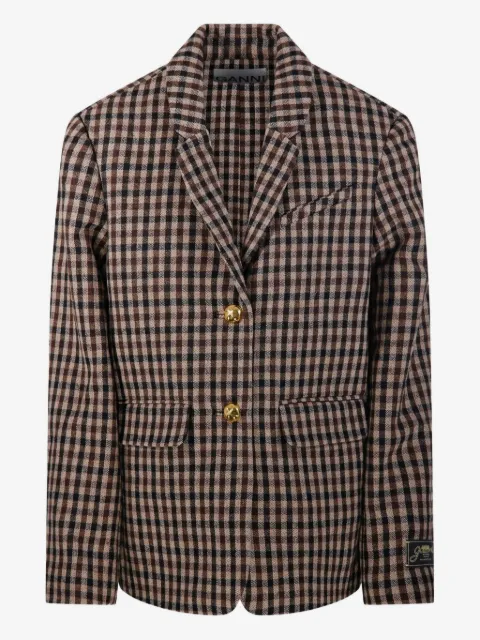 GANNI blazer à carreaux vichy
