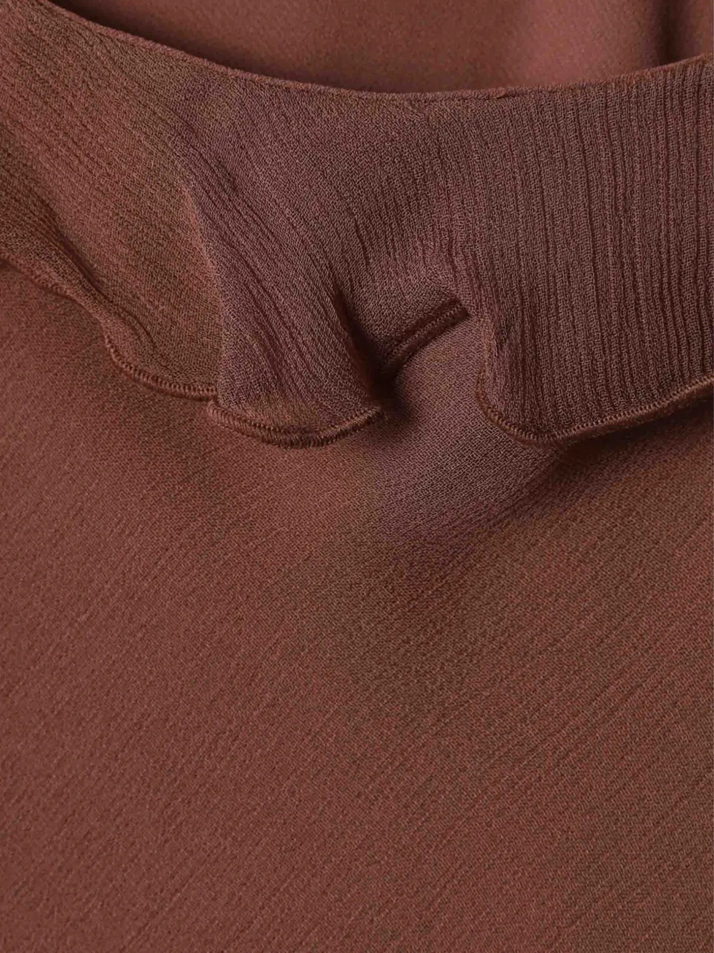 Staud Ruffled Spaghetti-strap Blouse In Brown