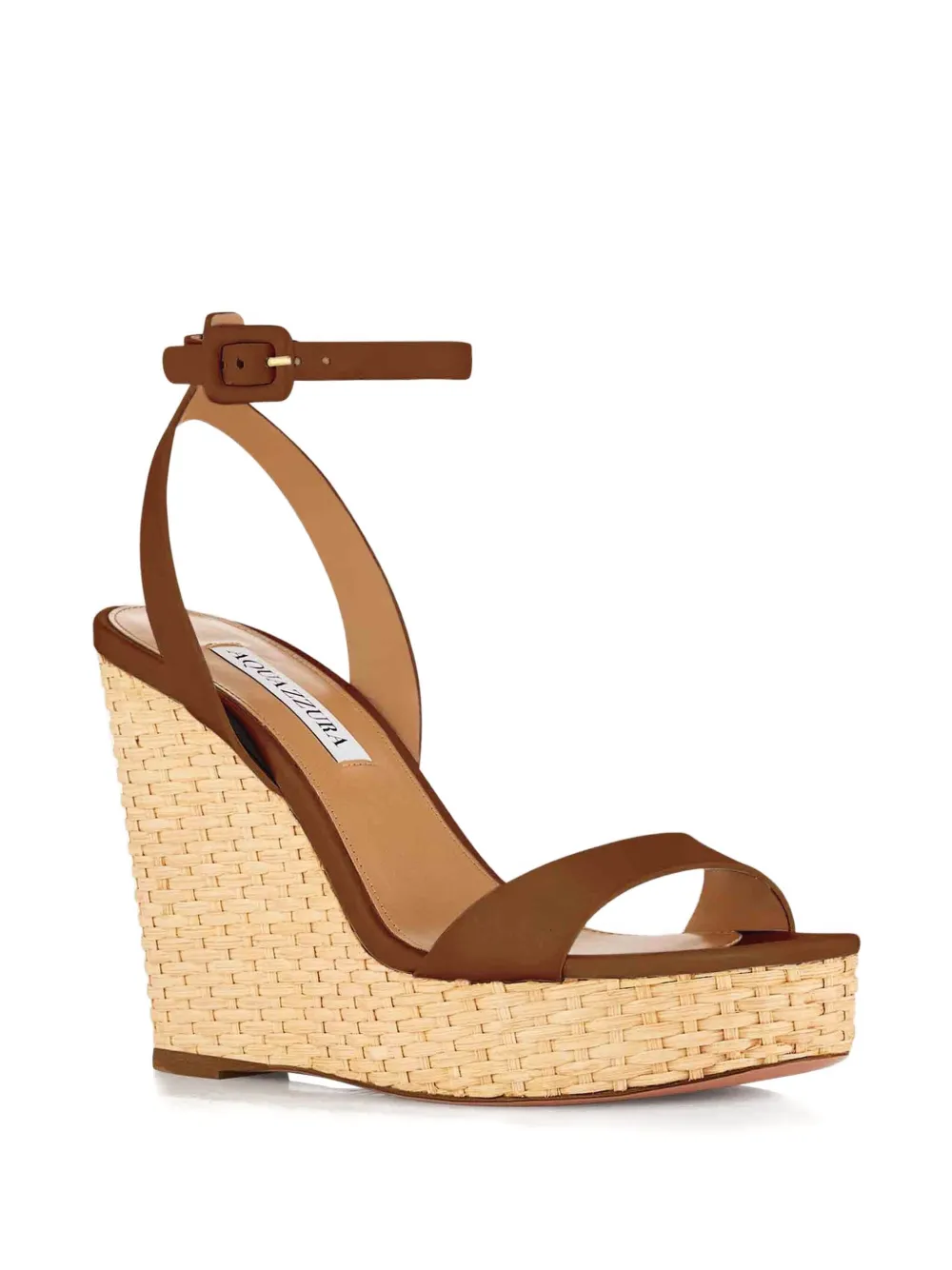 Aquazzura 110mm Sunseeker wedge sandals Brown