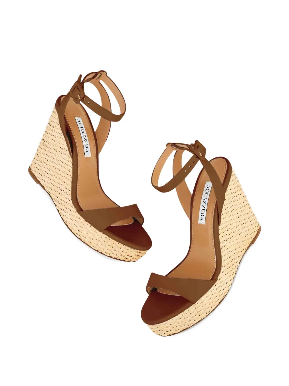 Aquazzura 110mm Sunseeker wedge sandals Brown