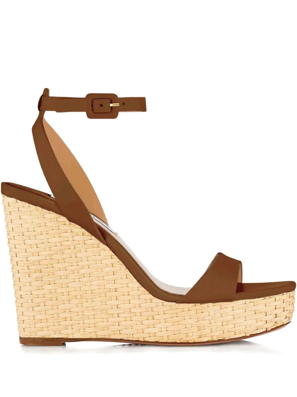 Aquazzura 110mm Sunseeker Wedge Sandals In Brown
