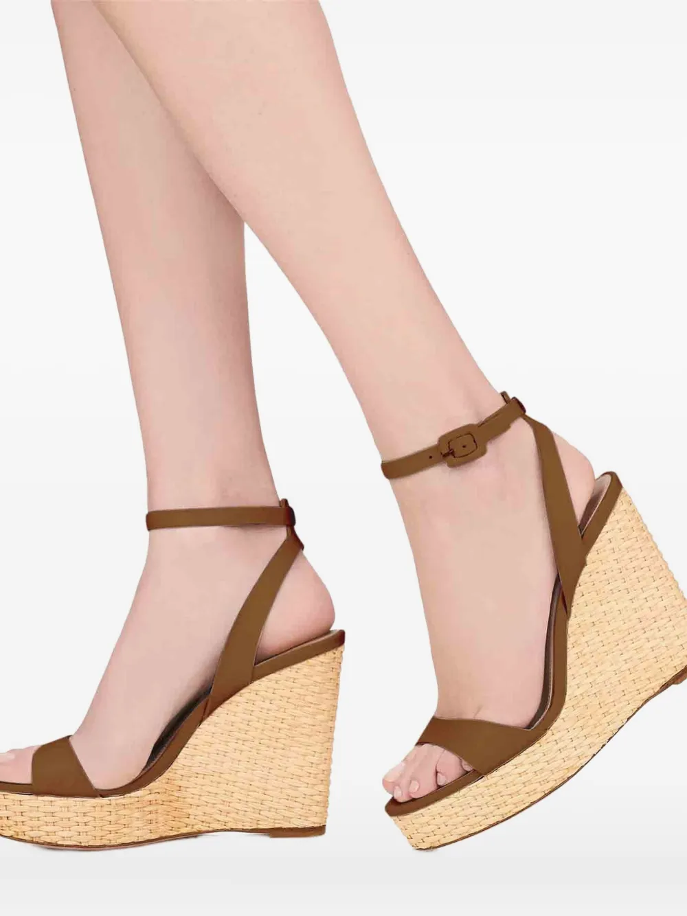 Aquazzura 110mm Sunseeker wedge sandals Brown