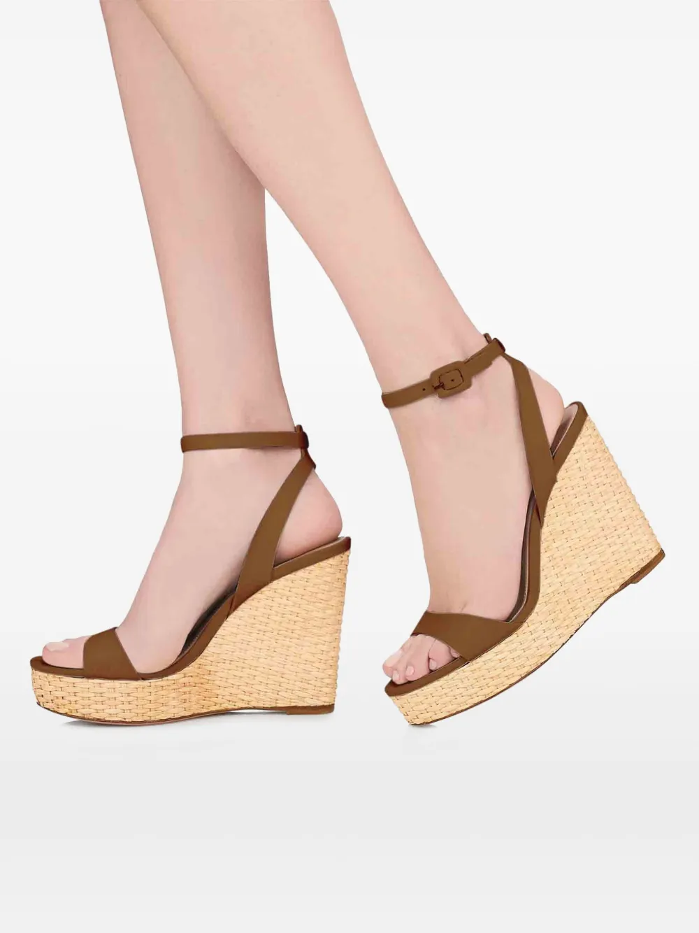 Aquazzura 110mm Sunseeker wedge sandals Brown