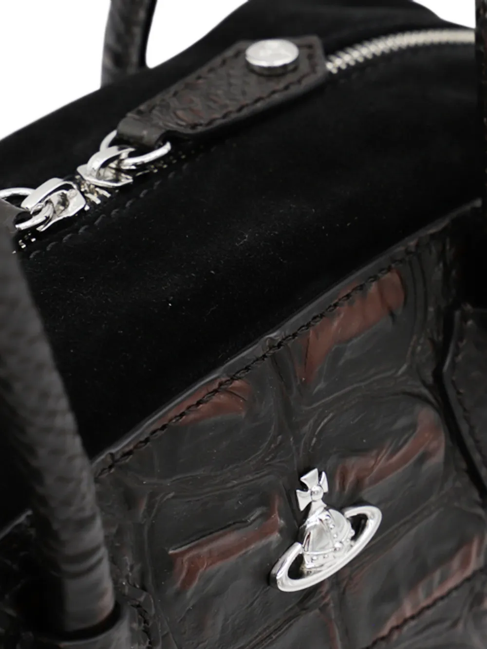 Vivienne Westwood Schoudertas met krokodillenleer-reliëf Bruin