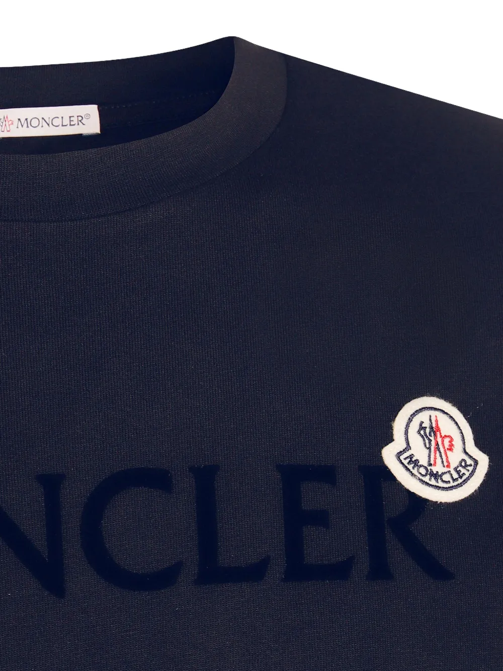 Moncler T-shirt met geborduurd logo Blauw