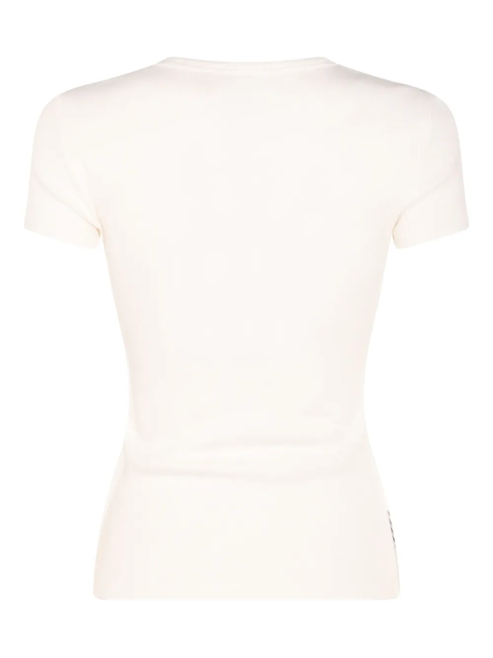 Blumarine Fijngeribbeld T-shirt met kattenprint Wit
