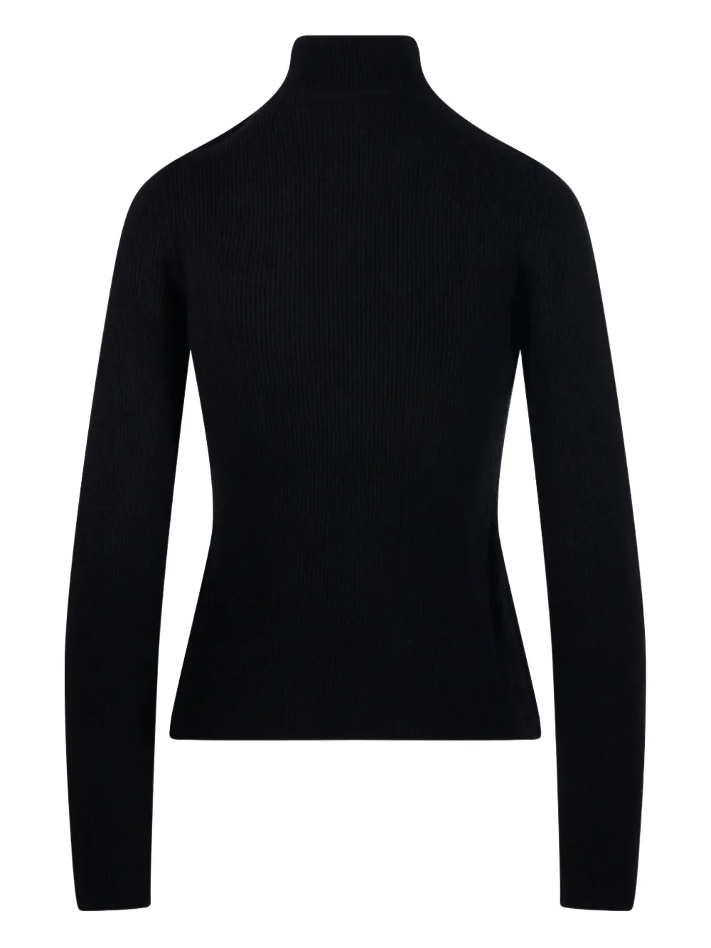 Federica Tosi ribbed high-neck button-front sweater Zwart